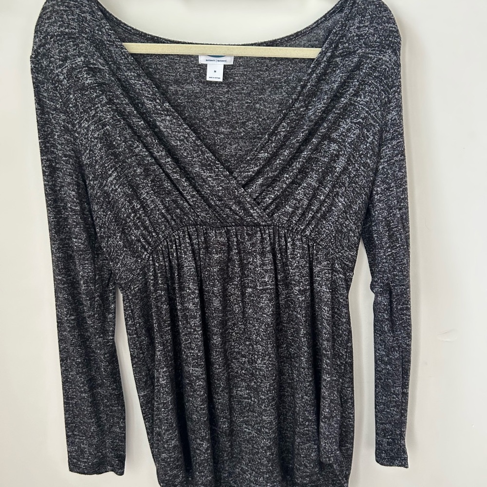 Women's Gray Long Sleeve Top (Maternity)